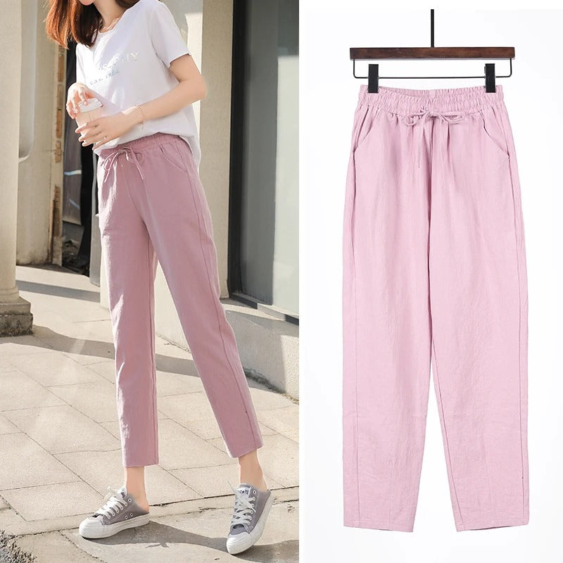 Haremshose mit elastischer Taille für Frauen