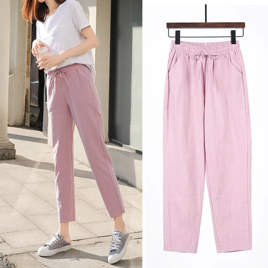 Haremshose mit elastischer Taille für Frauen