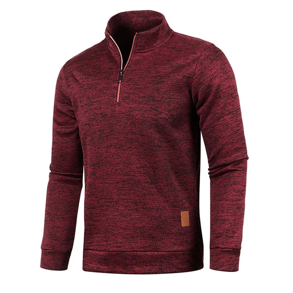 Herren-Pullover mit halbem Reißverschluss