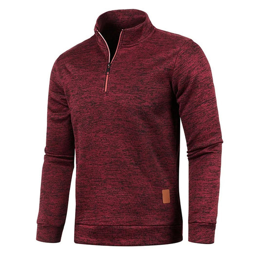 Herren-Pullover mit halbem Reißverschluss