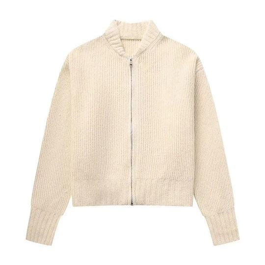 Damen-Strickpullover mit Reißverschluss