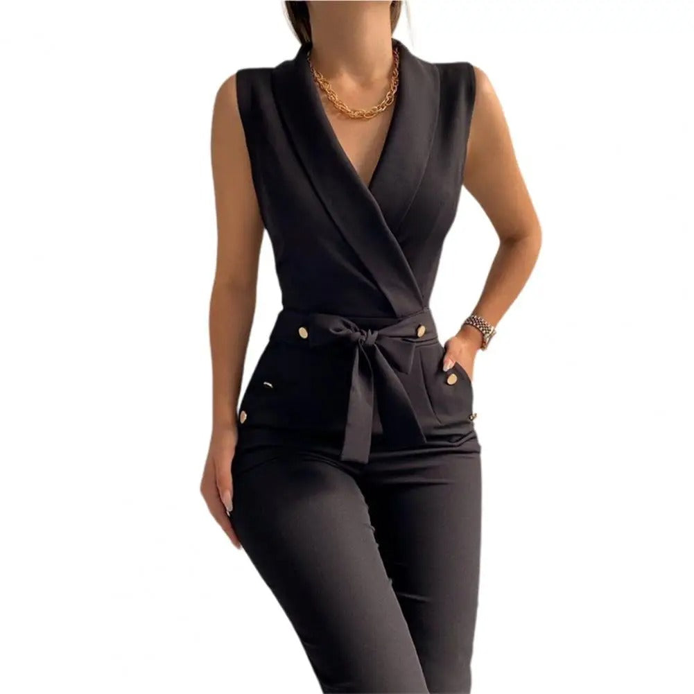 Lässiger Damen-Overall mit V-Ausschnitt