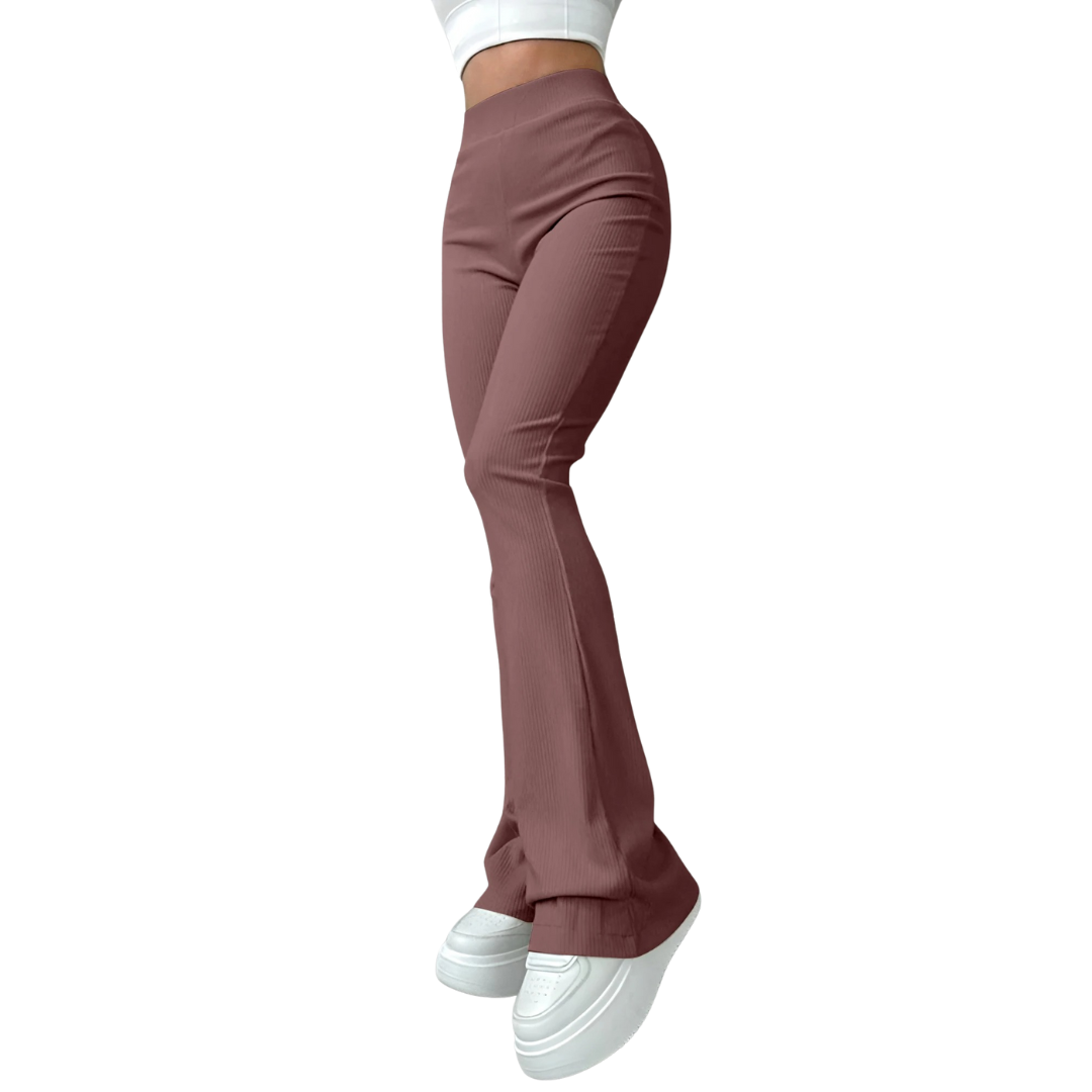 Damenhose mit hoher Taille und Rippbündchen