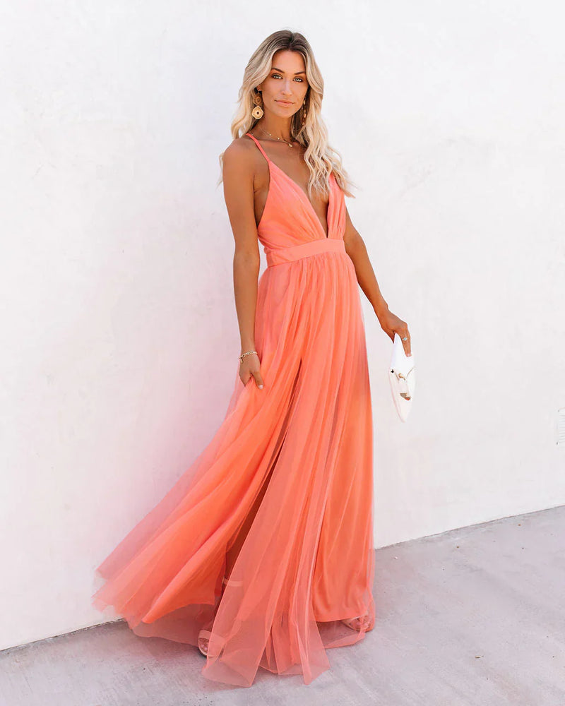 Variant image for Damen Abendkleid Elegante Fließende Silhouette Hochwertiger Stoff-1