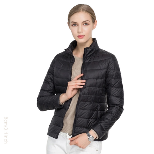 Damen-Pufferjacke mit durchgehendem Reißverschluss