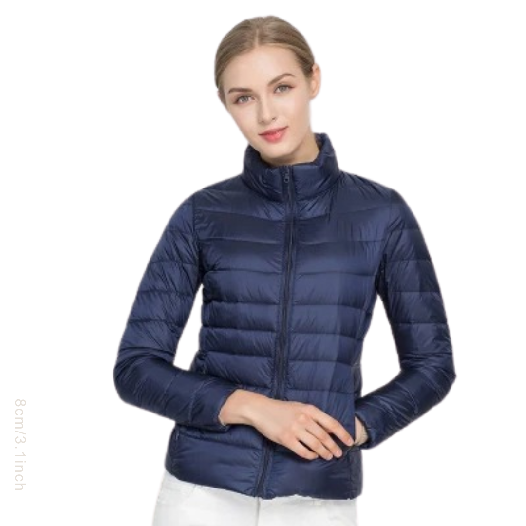 Damen-Pufferjacke mit durchgehendem Reißverschluss