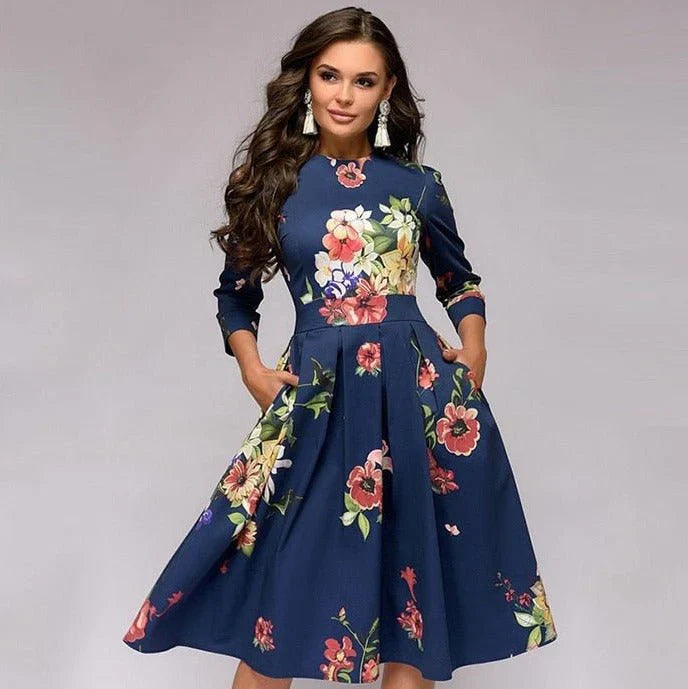 Variant image for Damen Mittellanges Kleid Festlich Hochwertiger Stoff für Hochzeitsgast-33