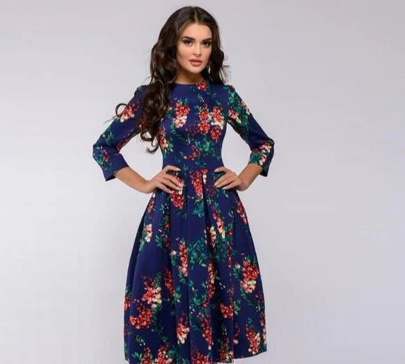 Variant image for Damen Mittellanges Kleid Festlich Hochwertiger Stoff für Hochzeitsgast-41