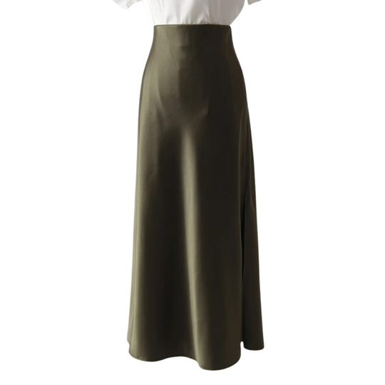 Satin-Faltenrock für Damen
