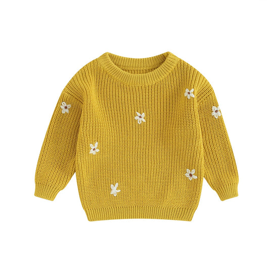 Blumenstrickpullover für Kinder