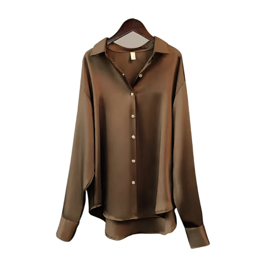 Seidenbluse mit Knopfleiste für Damen