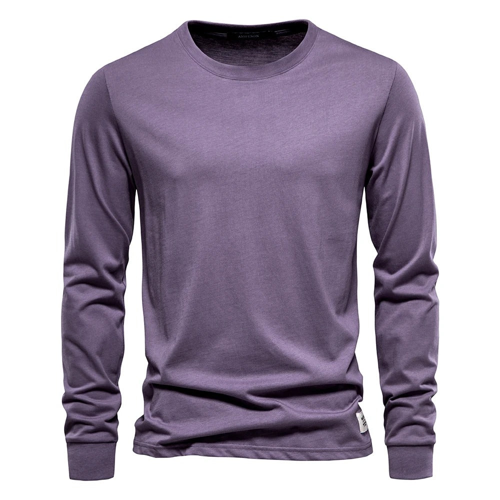 Unifarbenes Langarm-T-Shirt für Männer