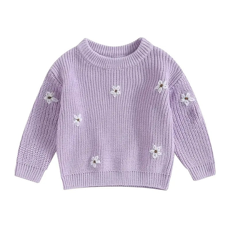 Blumenstrickpullover für Kinder