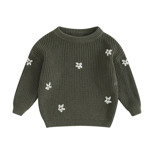 Blumenstrickpullover für Kinder