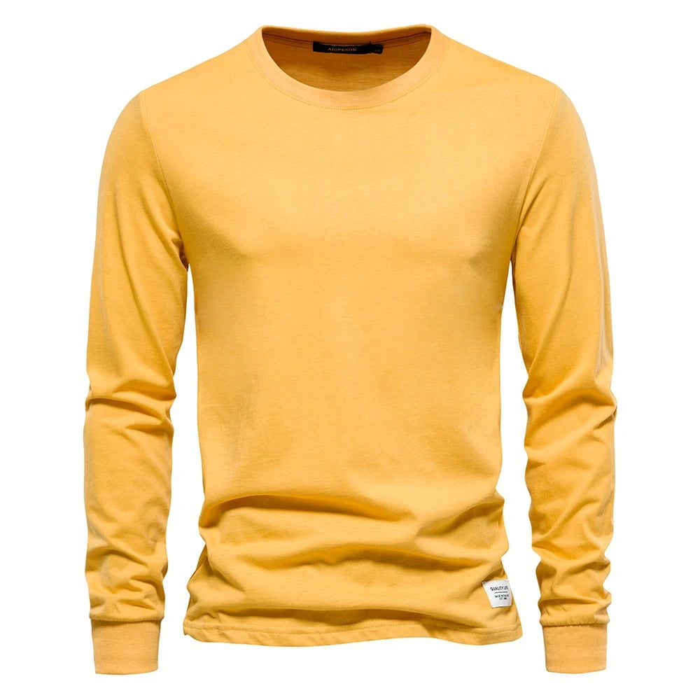 Unifarbenes Langarm-T-Shirt für Männer