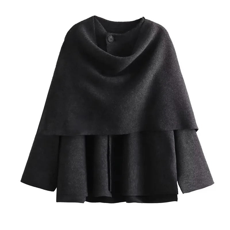 Asymmetrisch wattierte Damenjacke mit langen Ärmeln