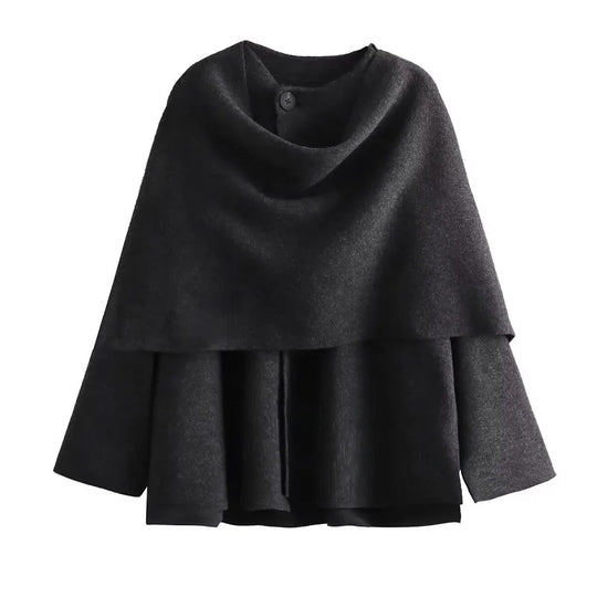 Asymmetrisch wattierte Damenjacke mit langen Ärmeln