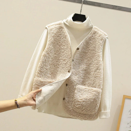 Plüsch-Fleece-Weste für Frauen