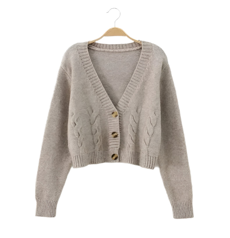 Strickjacke mit V-Ausschnitt für Damen