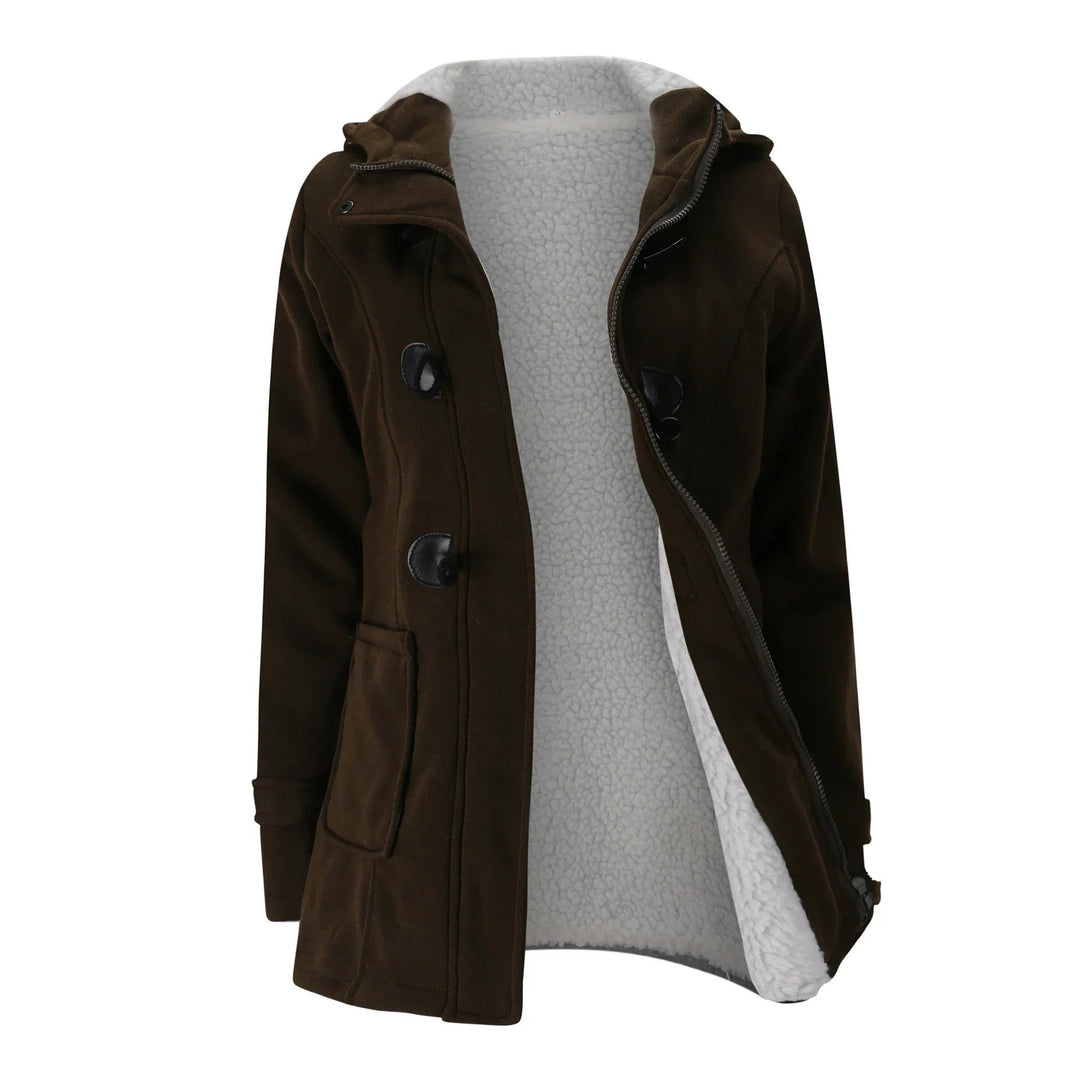 Lässiger Winter-Knopf-Hoodie für Frauen