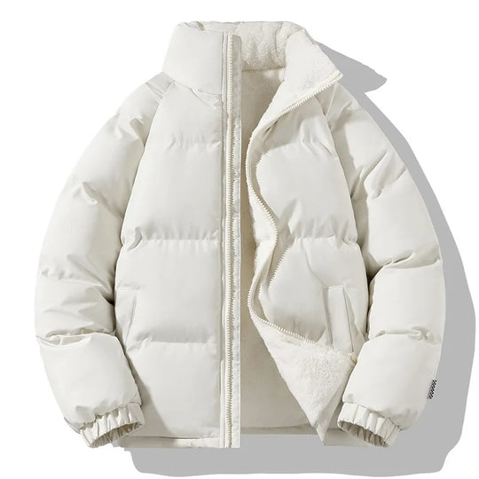 Herrenjacke mit Stehkragen aus dickem Fleece