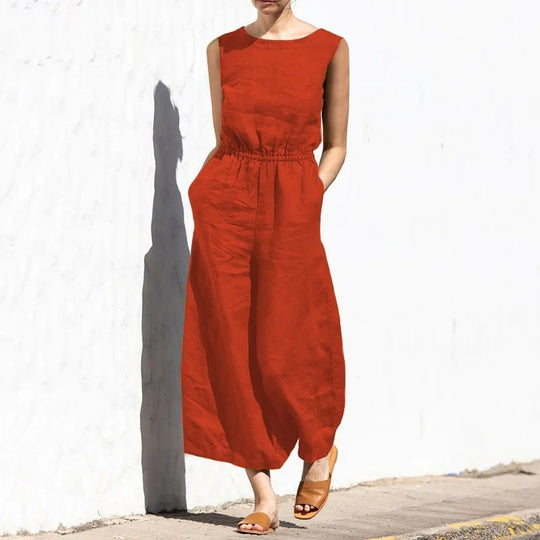 Damen-Overall aus Baumwolle mit hoher Taille