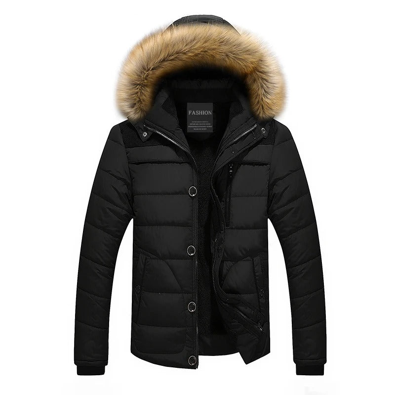 Herren-Parka aus Fleece-Daunen-Baumwolle