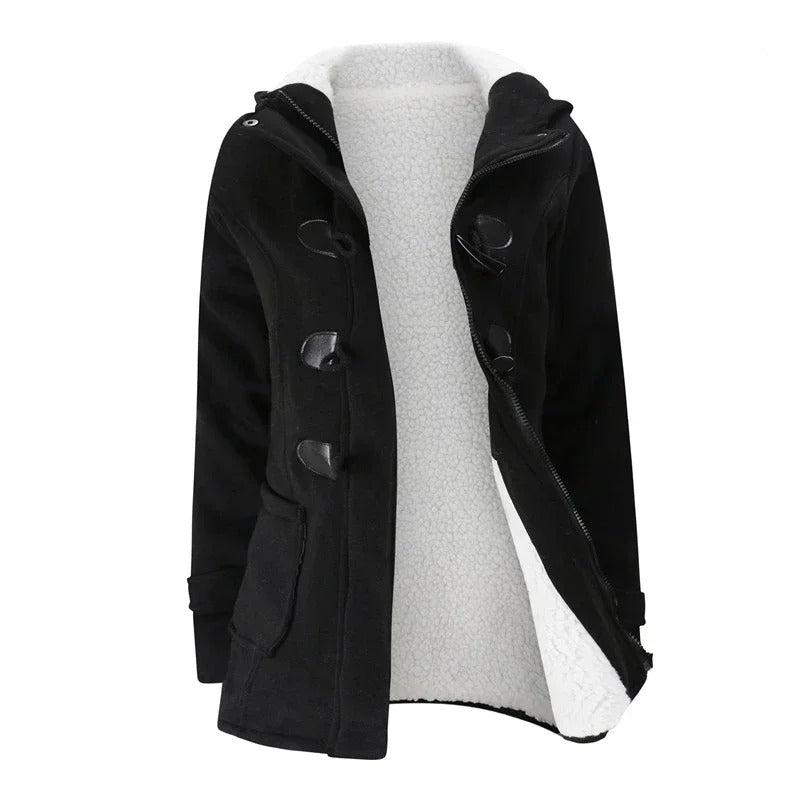 Lässiger Winter-Knopf-Hoodie für Frauen