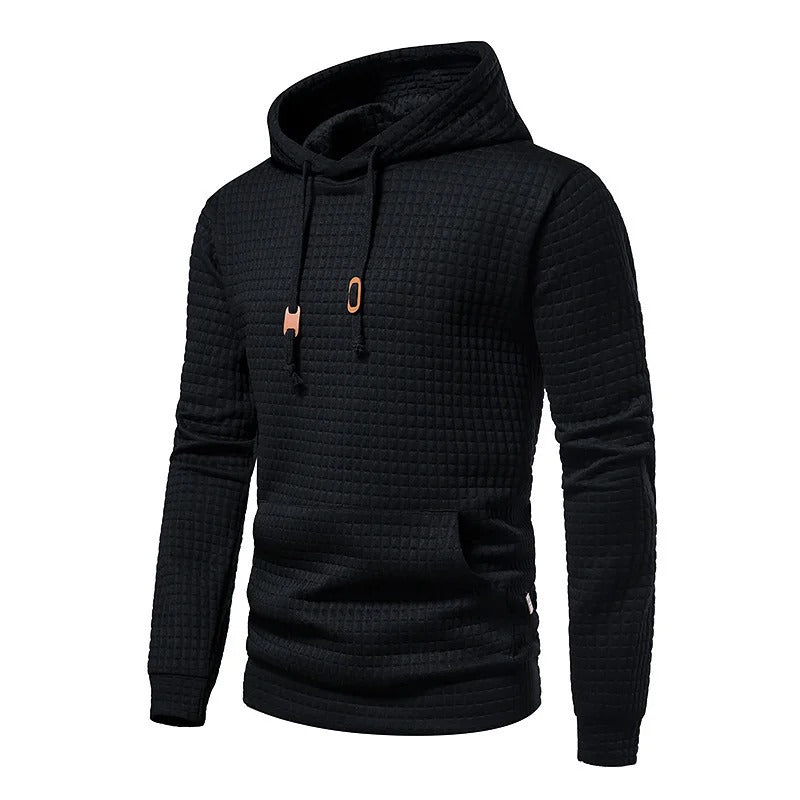 Patchwork-Kapuzenpullover für Männer mit Kordelzug