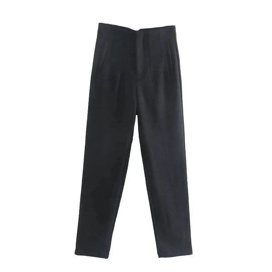 Damen-Hose mit hoher Taille und schmalem Bein