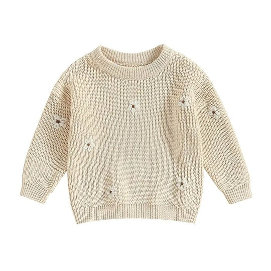 Blumenstrickpullover für Kinder