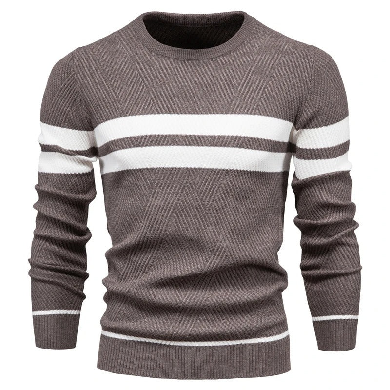 Langärmeliger Patchwork-Pullover für Männer