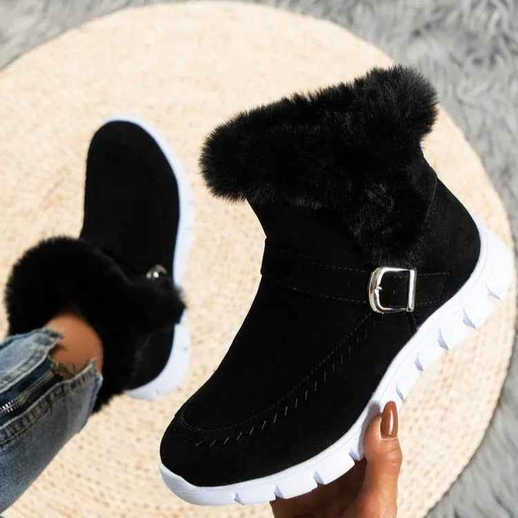 Damen Pelz Chelsea Stiefel
