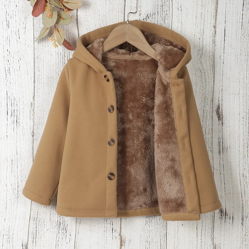 Dickere Fleecejacke für Kinder mit Kapuze