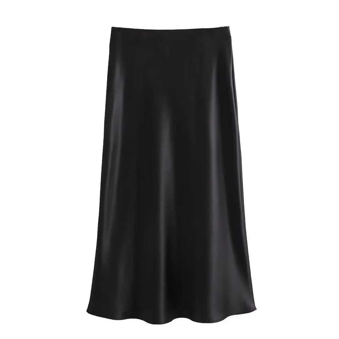 Schmal geschnittenes Damenkleid aus Satin mit Kordelzug