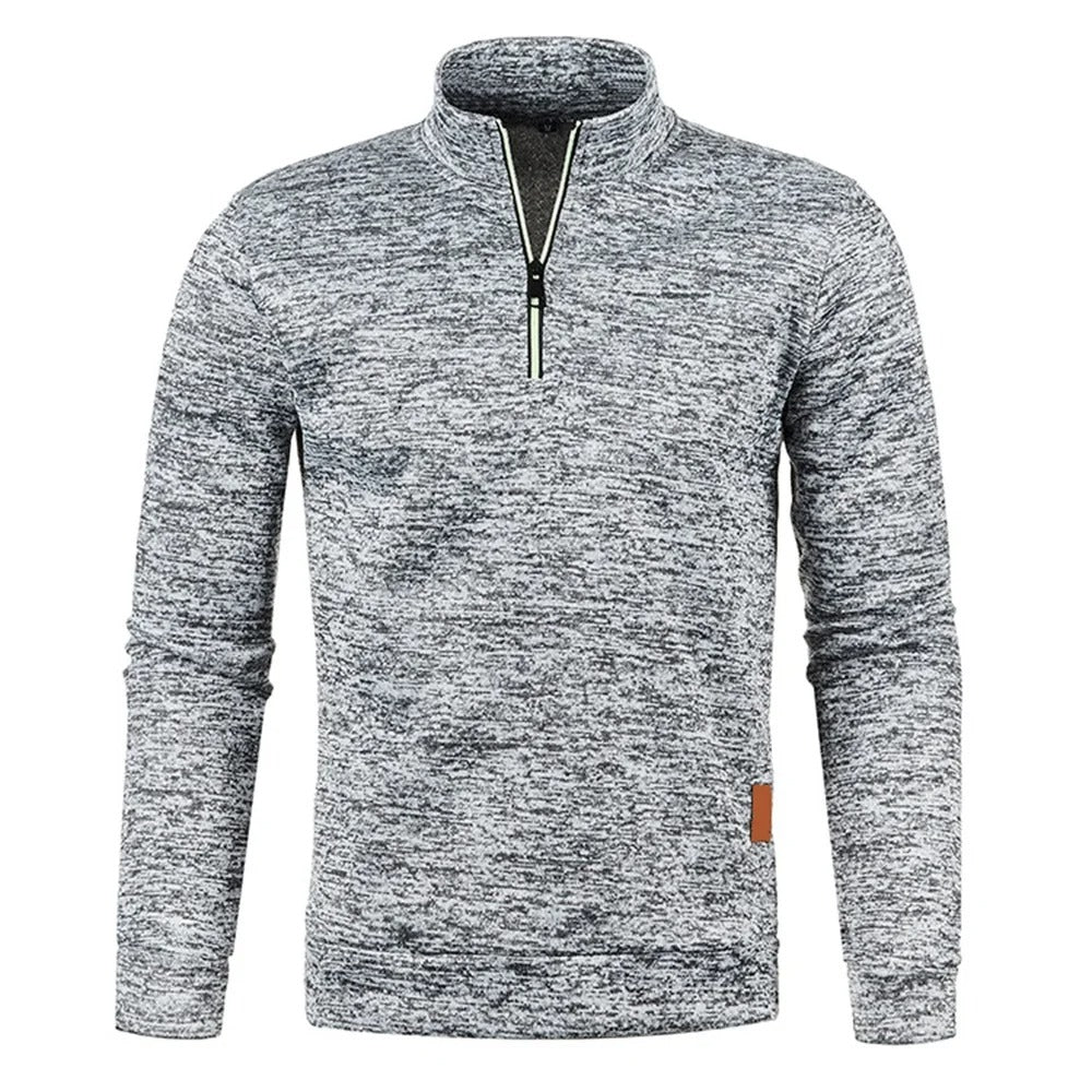 Herren-Pullover mit halbem Reißverschluss