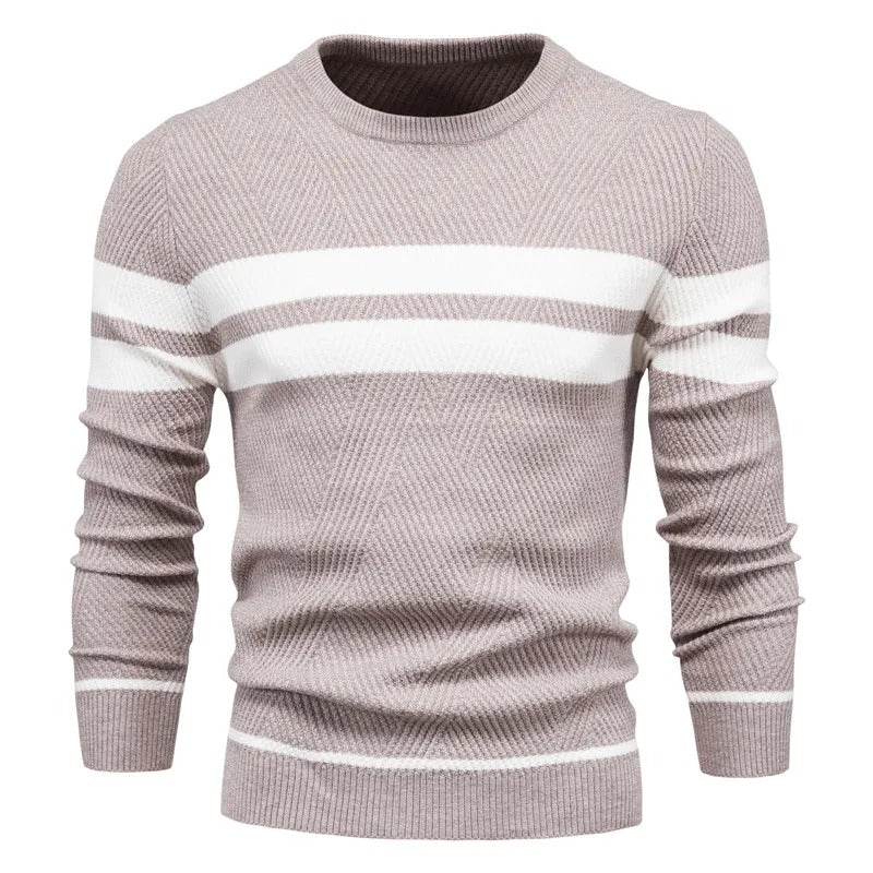 Langärmeliger Patchwork-Pullover für Männer