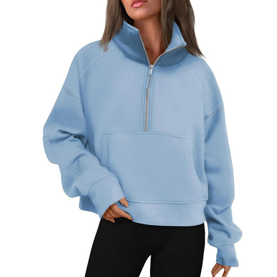 Damen-Fleecejacke mit Stehkragen