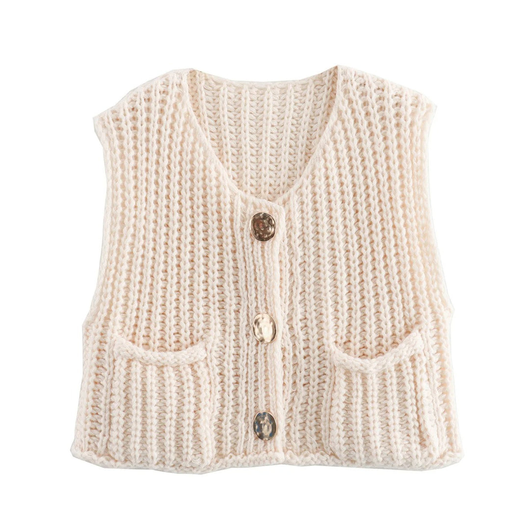 Strickjacke für Damen mit Metallknöpfen