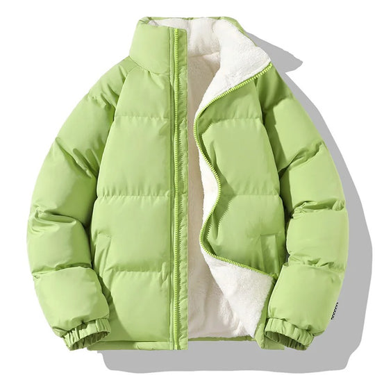 Herrenjacke mit Stehkragen aus dickem Fleece