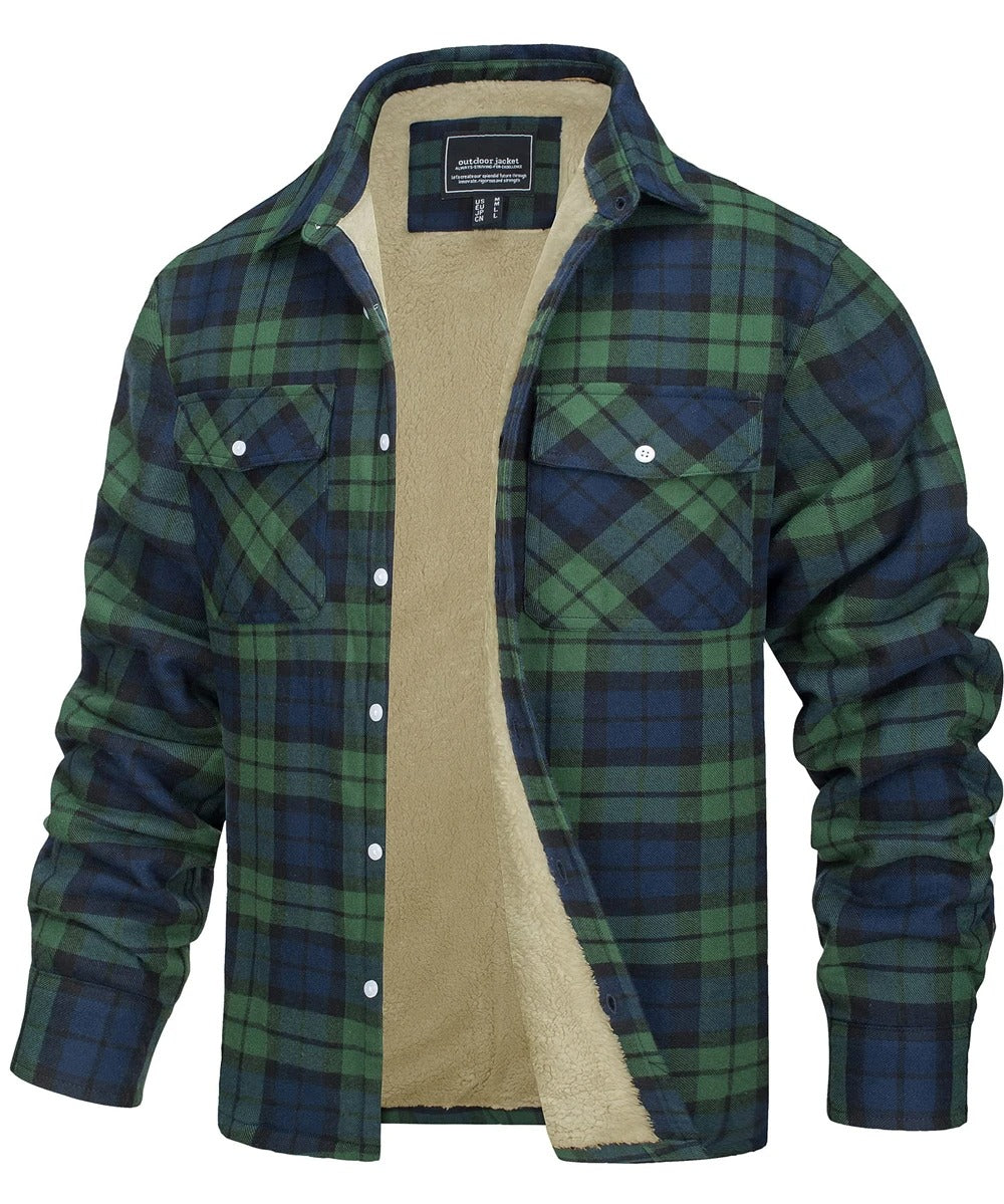 Flanell-Baumwoll-Karo-Jacke für Männer