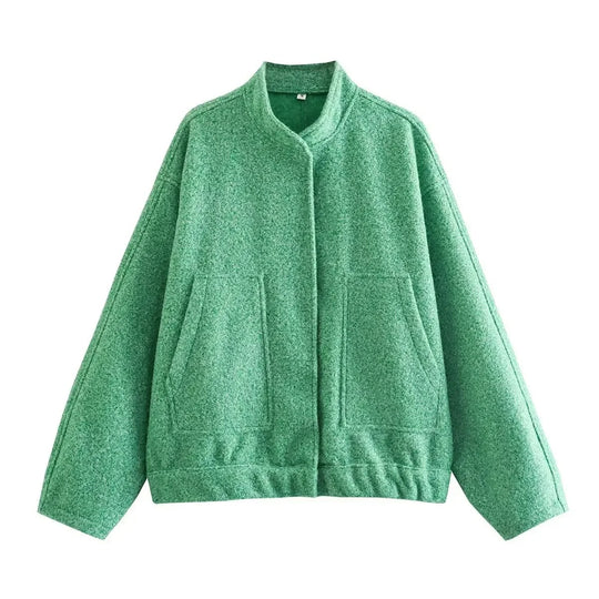 Tweed Oversized Bomberjacke für Damen