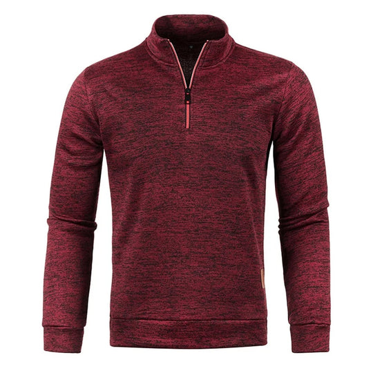 Herren-Pullover mit halbem Reißverschluss
