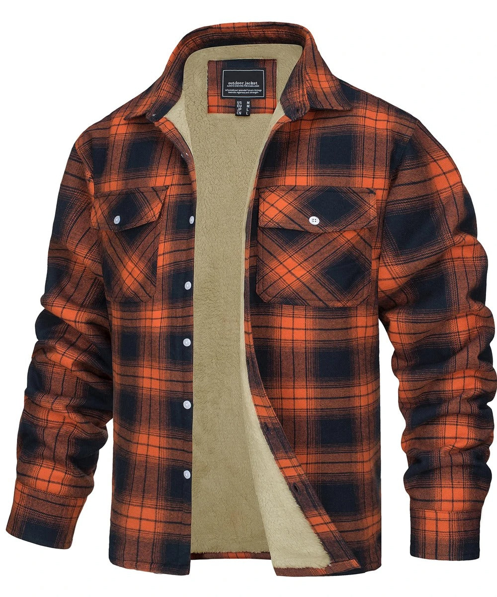 Flanell-Baumwoll-Karo-Jacke für Männer