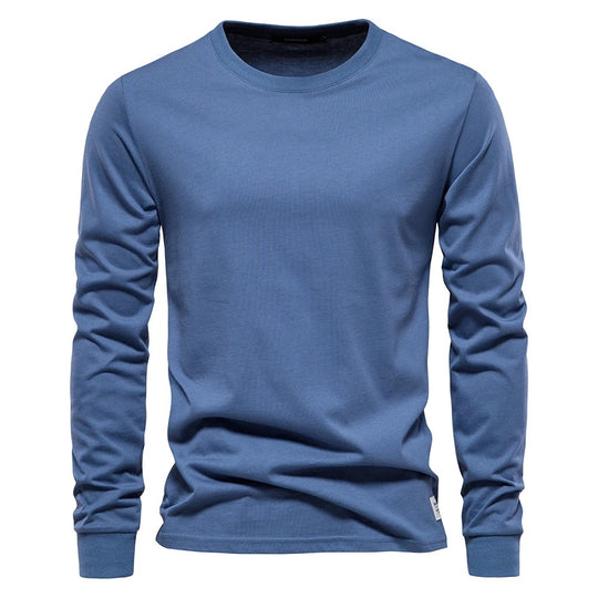 Unifarbenes Langarm-T-Shirt für Männer