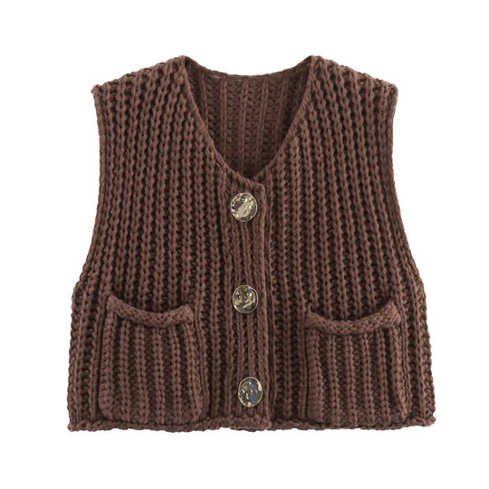 Strickjacke für Damen mit Metallknöpfen