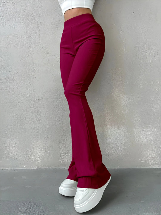 Damenhose mit hoher Taille und Rippbündchen