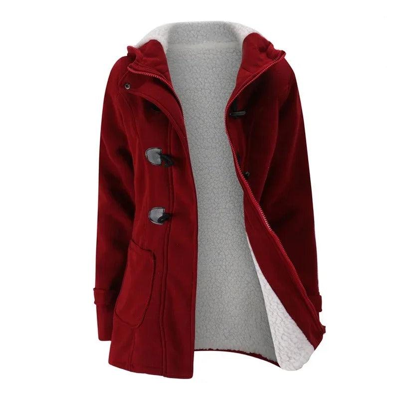 Lässiger Winter-Knopf-Hoodie für Frauen