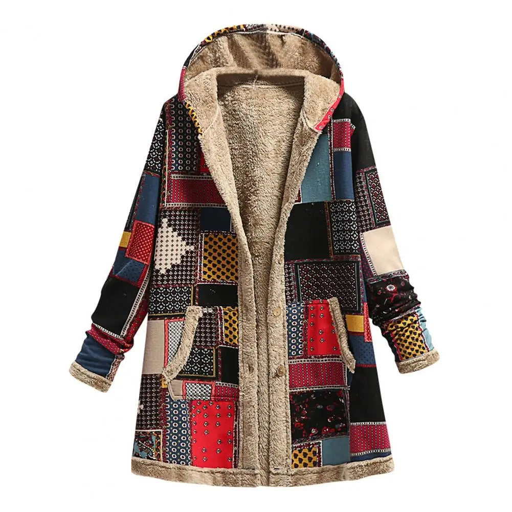 Lange Jacke mit Kapuze für Frauen