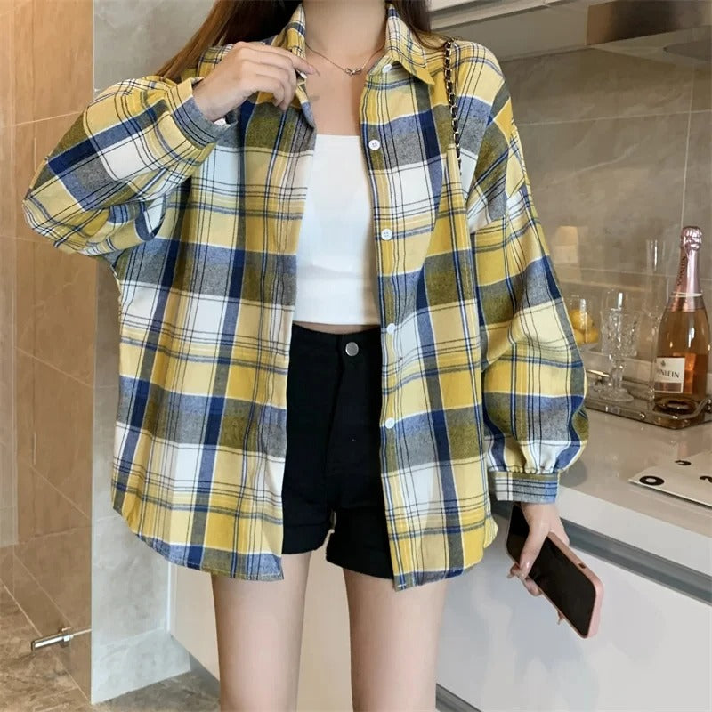 Oversized kariertes Hemd für Damen